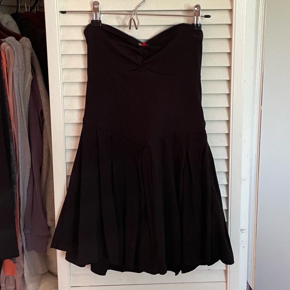 Mini black skort dress